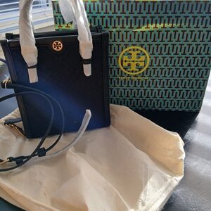 Tory Burch Black T Monogram Mini Tote